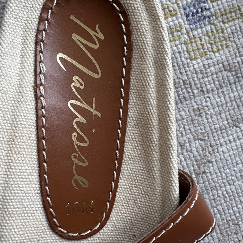 Anthropologie Tan Leather Ankle-Strap Flat Sandals - Picture 8 of 9